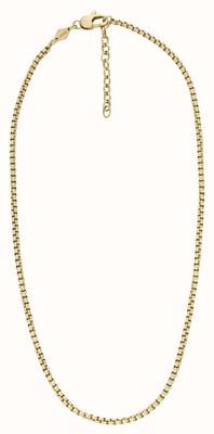Fossil Women's All Stacked Up Gold-Tone Stainless Steel Chain Necklace JF04504710