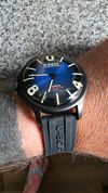 Customer picture of U-Boat Darkmoon PVD (46.5mm) Imperial Blue Soleil Dial / Black Vulcanised Rubber Strap 8700/E