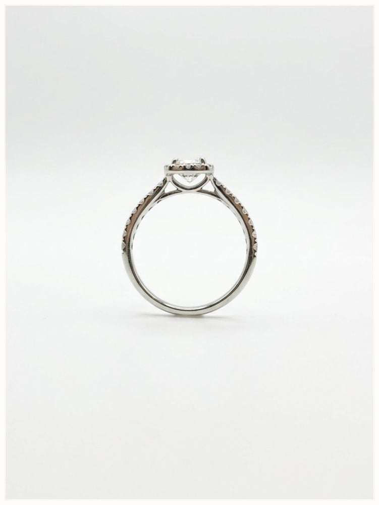 Bass International Diamond Jewel 0.81ct Princess Natural Diamond Platinum Halo Ring J4621 - alternate view 3