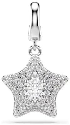 Swarovski Sublima charm Round cut, Star, White, Rhodium plated 5760562