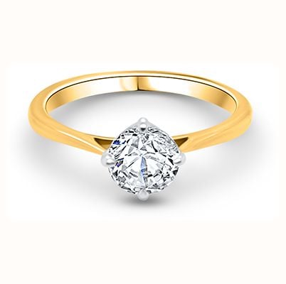 18ct Yellow Gold Platinum Round Diamond 0.85ct F SI2 XXX J13085