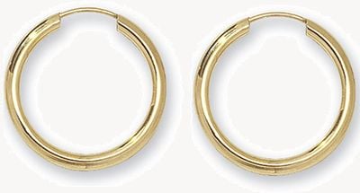 Treasure House 9ct Yellow Gold Sleeper Hoop Earrings 16mm ES121