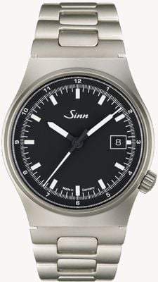 Sinn 544 Automatic (38.5mm) Matte Black Dial / Stainless Steel H-Link Bracelet Watch 544.010 H LINK