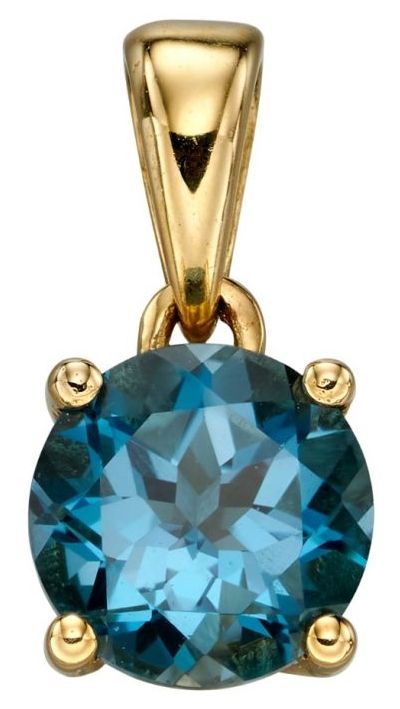 Elements Gold GP2199 Y/g Saph Cz December Birthstone Pend Jewellery