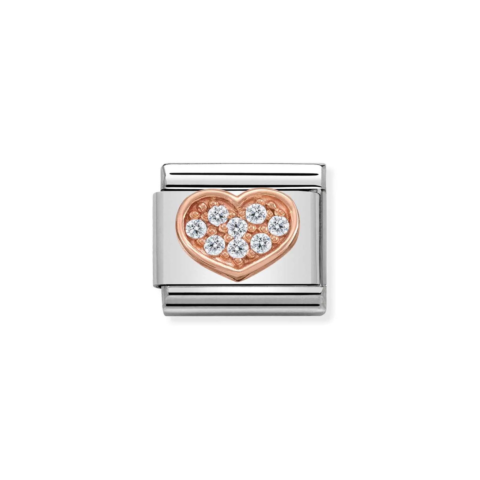Nomination 430302/13 Classic Heart 9ct Rose Gold & Steel Jewellery