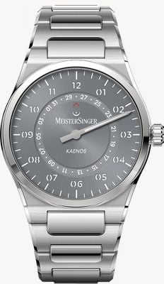 MeisterSinger Kaenos Open-Date Automatic (40mm) Sunburst Grey Dial / Stainless Steel Bracelet KSO927