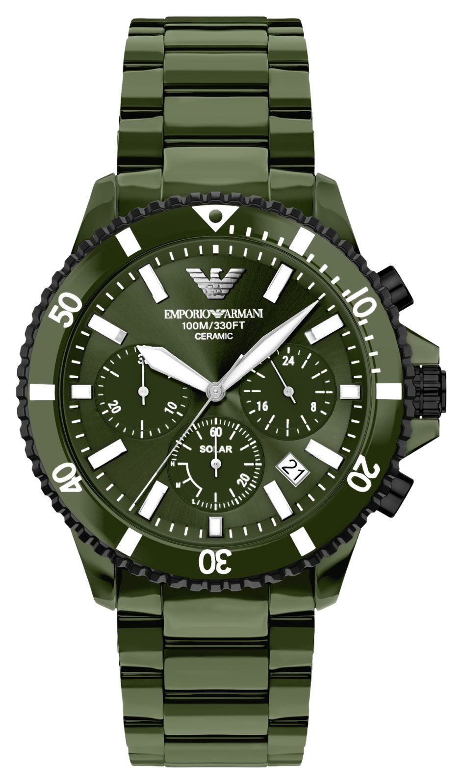 Emporio Armani AR70023 Solar Chronograph (44mm) Green Dial Watch
