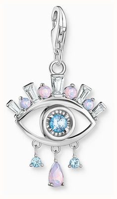 Thomas Sabo Nazar's Eye Evil Eye Crystal Set Sterling Silver Charm Pendant 2168-347-7