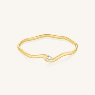 Rosefield Jewellery Marquise Wave Gold Plated Bangle JBMWG-J1303