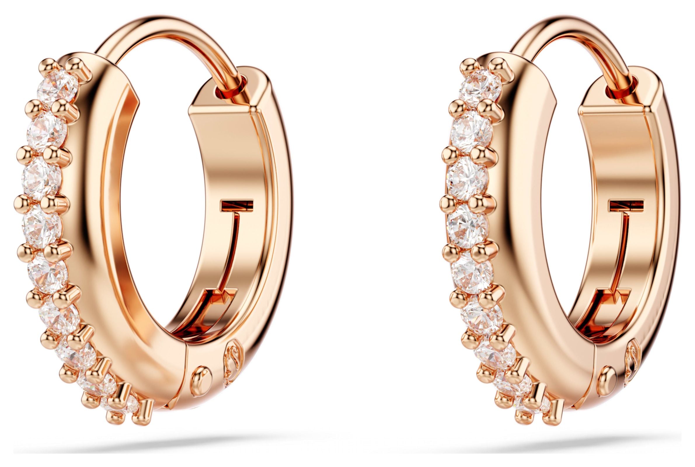 Swarovski 5690669 Matrix Hoop Earrings White Crystals Rose Jewellery