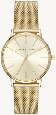 Armani Exchange Women's | Gold Dial | Gold Stainless Steel Mesh Bracelet AX5536