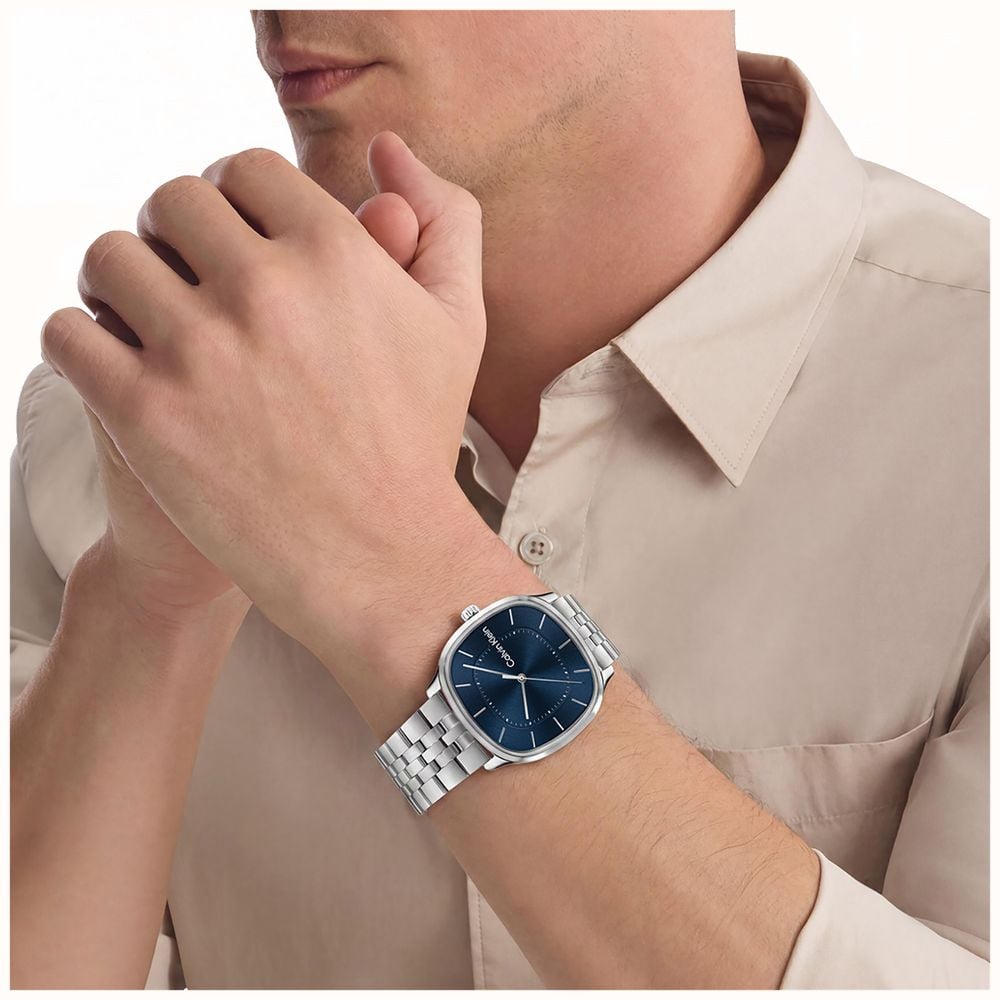 Calvin Klein CK Shape Quartz (37mm) Blue Sunray Dial / Stainless Steel Bracelet 25200580 - alternate view 4