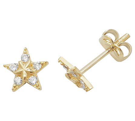 Treasure House ES437 9ct Yellow Gold Cubic Zirconia star Jewellery