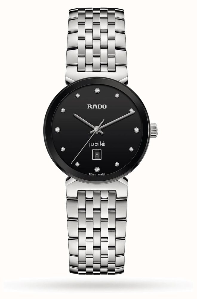 RADO Florence Women s 30mm Black Diamond Set Dial Stainless Steel Bracelet R48913733 First Class Watches