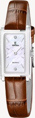 Festina Mademoiselle Quartz (25mm) Mother-of-Pearl Dial / Brown Leather Strap F20769/2