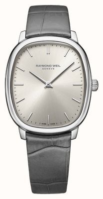Raymond Weil Toccata Heritage Mechanical (33mm) Silver Sunray Dial / Grey Leather Strap 2280-STC-64001