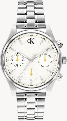 Calvin Klein Modern Vintage Multifunction Quartz (38mm) White Dial / Stainless Steel Bracelet 25200593