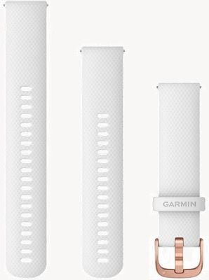 Garmin Quick Release Strap (20mm) White Silicone / Rose Gold Hardware - Strap Only 010-12924-10