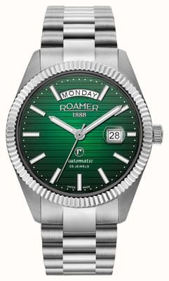 Roamer Primeline Daydate II Green Dial 42mm Case 981666 41 75 50