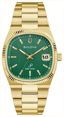 Bulova Super Seville Precisionist (38mm) Green Dial / Gold PVD Stainless Steel Bracelet 97B237