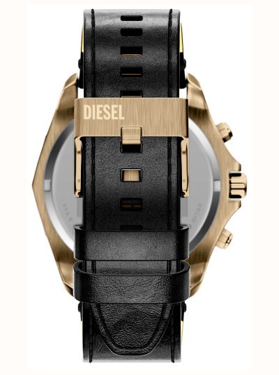 Diesel Stinger Black Leather Blue Dial Watch DZ4733 - alternate view 4