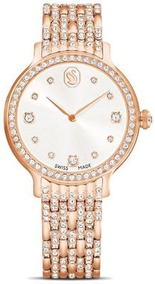 Swarovski Imber (31mm) Silver Sunray Dial / Crystal-Set Rose Gold PVD Stainless Steel Bracelet 5713883