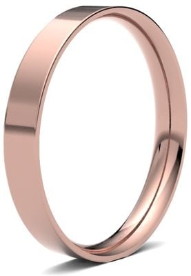 James Moore Wedding Ring  | 18ct Rose Gold | 3mm | Light | Size Flat Court | AG_3GLE-18R AG_3GLE-18R