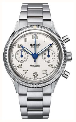 Hanhart 417 ES Moby Dick (39mm) White Dial / Stainless Steel Bracelet H701.202-6428