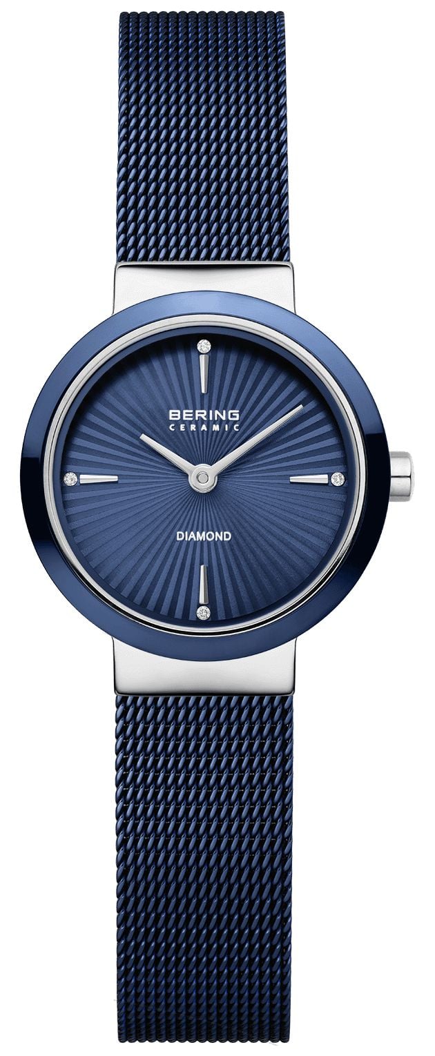 Bering 10725-307 Classic Diamond Quartz (27mm) Textured Blue Watch