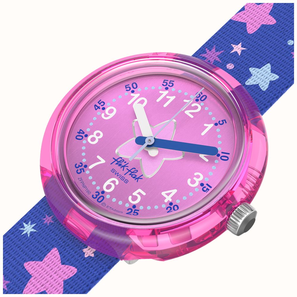 Flik Flak Children's Girls Pink and Purple To The Stars Themed Quartz FPNP190 - alternate view 2