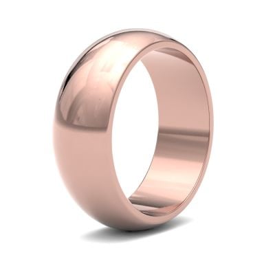 James Moore Wedding Rings | 9ct Rose Gold | 7mm | Medium | D-Shape | AG_7LMD-9R