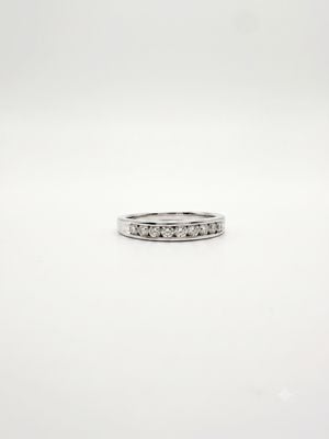 9ct White Gold 9 Stone 0.50ct Diamond Round Brilliant Cut, Channel Set Eternity Ring J57312