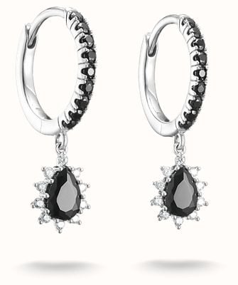 Thomas Sabo Silver Hoop Earrings with Pendant Zirconia True Romance CR748-643-11