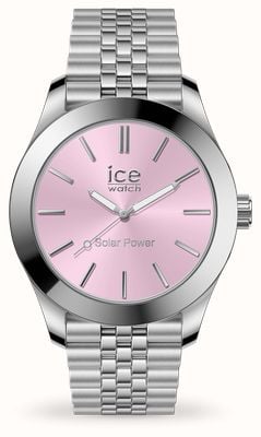 Ice-Watch Steel Solar (34.5mm) Pink Dial / Stainless Steel Bracelet 023790