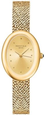Rosefield Ovale Gold Tone Dial And Mesh Strap Watch OVGGMG-OV23