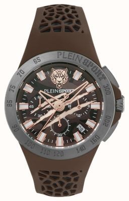 Plein Sport THUNDERSTORM Chronograph (43mm) Brown Camo Dial Dial / Brown Silicone Strap PSABA0423