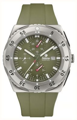 Tutima Glashütte M2 Mara Safari Automatic Chronograph Limited Edition (46.5mm) Safari-Green Dial / Green Rubber Strap 6451-53
