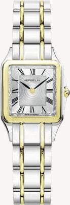 Herbelin Luna Quartz (24mm) Silver Guilloché Dial / Two-Tone Stainless Steel Bracelet 17457BT01
