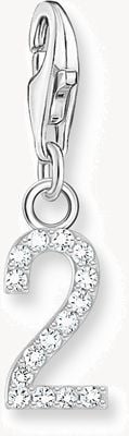 Thomas Sabo Silver Charm Pendant Number 2 With Zirconia 2126-051-21