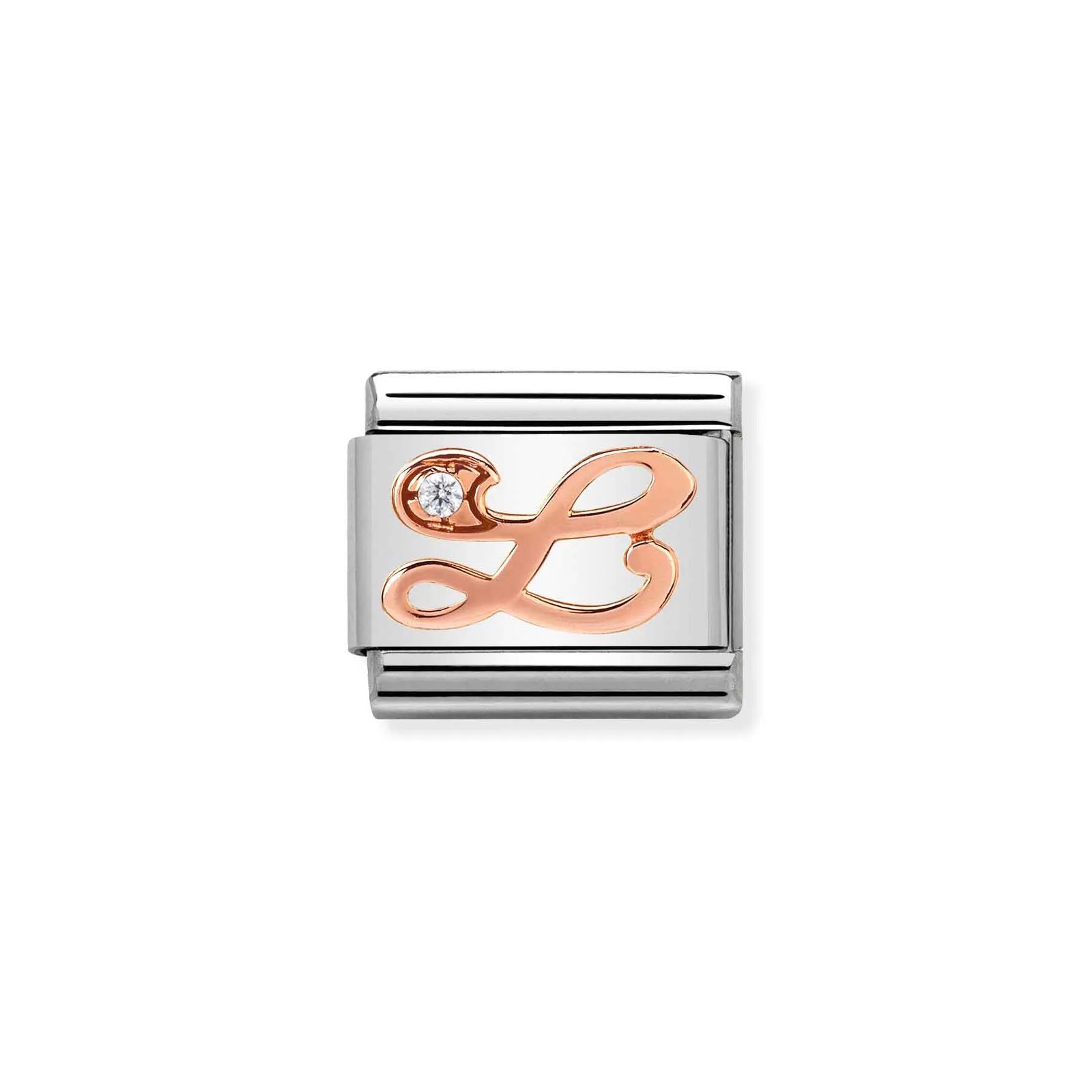 Nomination Classic 9Ct Rose Gold Cz Letter Initials A-Z Charms