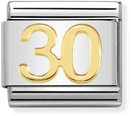 Nomination Classic 30 18ct Gold & Steel Charm 030109/40