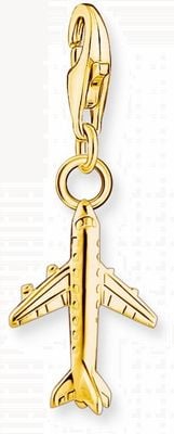 Thomas Sabo Charm Club Yellow Gold Plated Airplane Pendant 2012-413-39