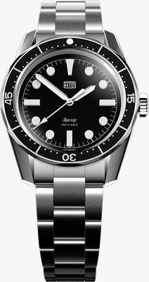 HTD Aquatìc Bicchierini Automatic Skindiver (39mm) Black Dial / 323 Stainless Steel Bracelet Watch A25F09B