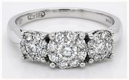 18ct White Gold Three-Cluster 0.50ct Diamond Engagement Ring JM4572