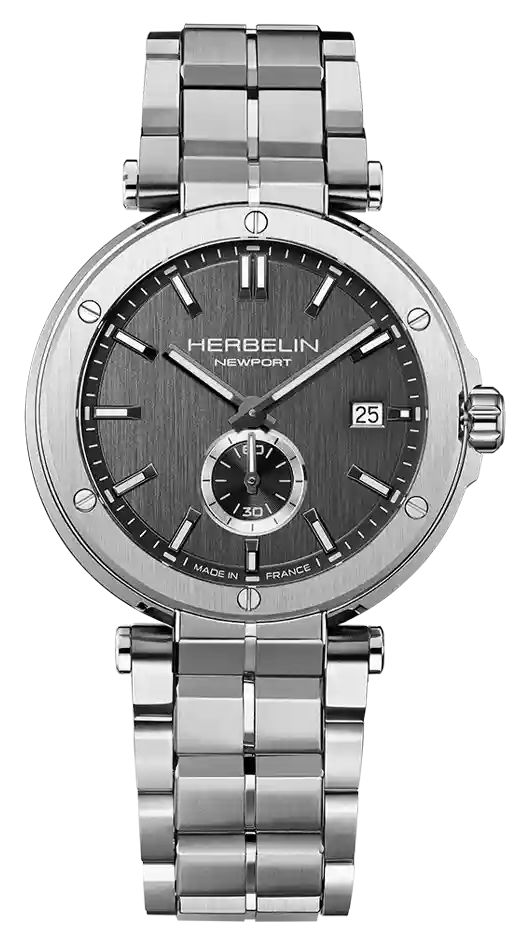 Herbelin 18389B22 Newport Quartz Small-Seconds (40.5mm) Grey Watch