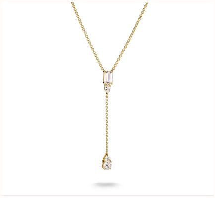Thomas Sabo 18k Gold Plated Y Necklace With White Zirconia Stones Bold E KE2364-414-14-L50V