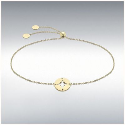 IBB 9ct Yellow Gold Compass Disc Slider Bracelet 1.29.8204