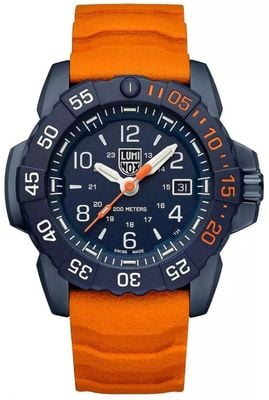 Luminox Navy SEAL Foundation Limited Edition (44mm) Blue Dial / Orange and Blue Rubber Strap Set XS.3253.CBNSF.SET