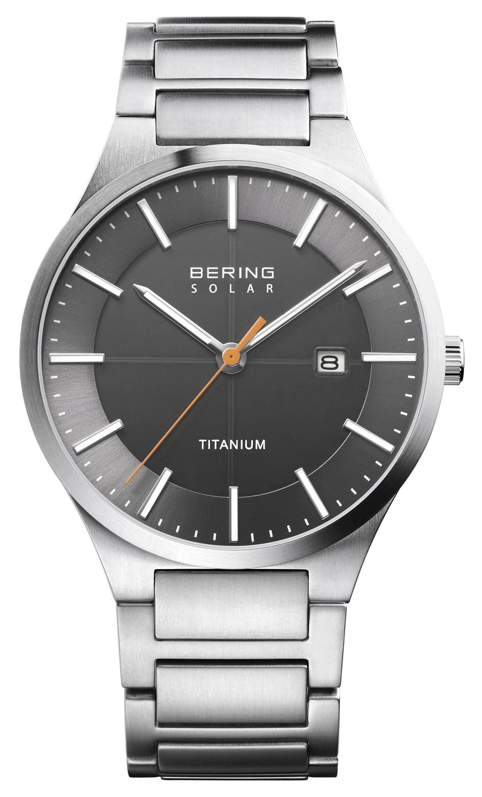Bering 15239-779 Men's Solar Silver Titanium Strap Watch