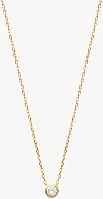 Burren Jewellery 18k Gold Plated Round Pendant Rub Over Cz N0670